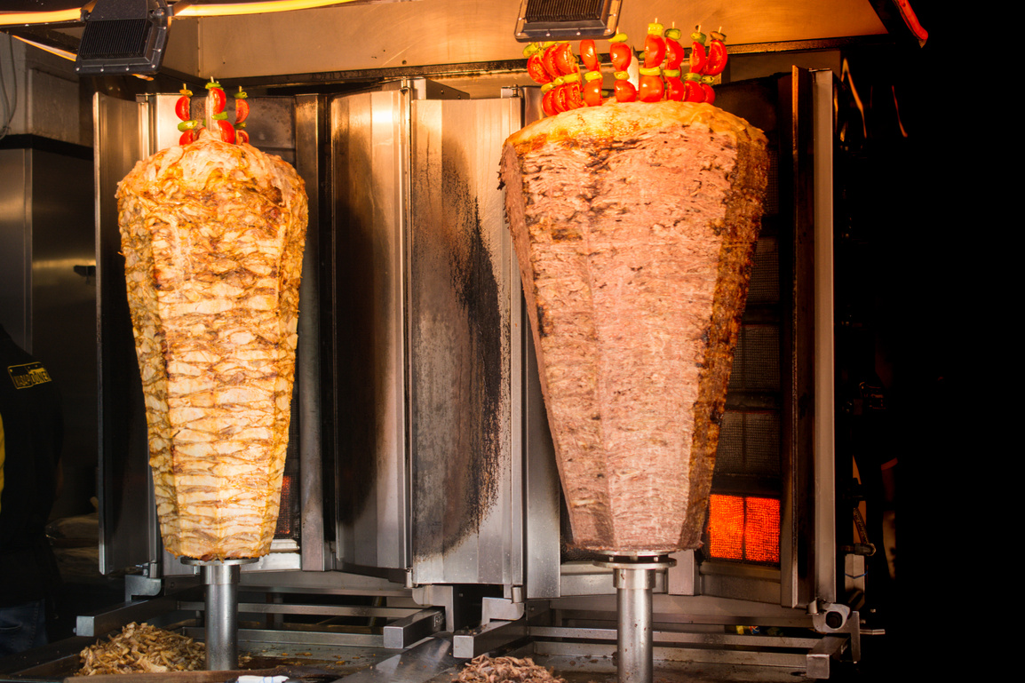 Traditional Turkish Doner Kebab Kebab on Skewer. Turkish Cuisine